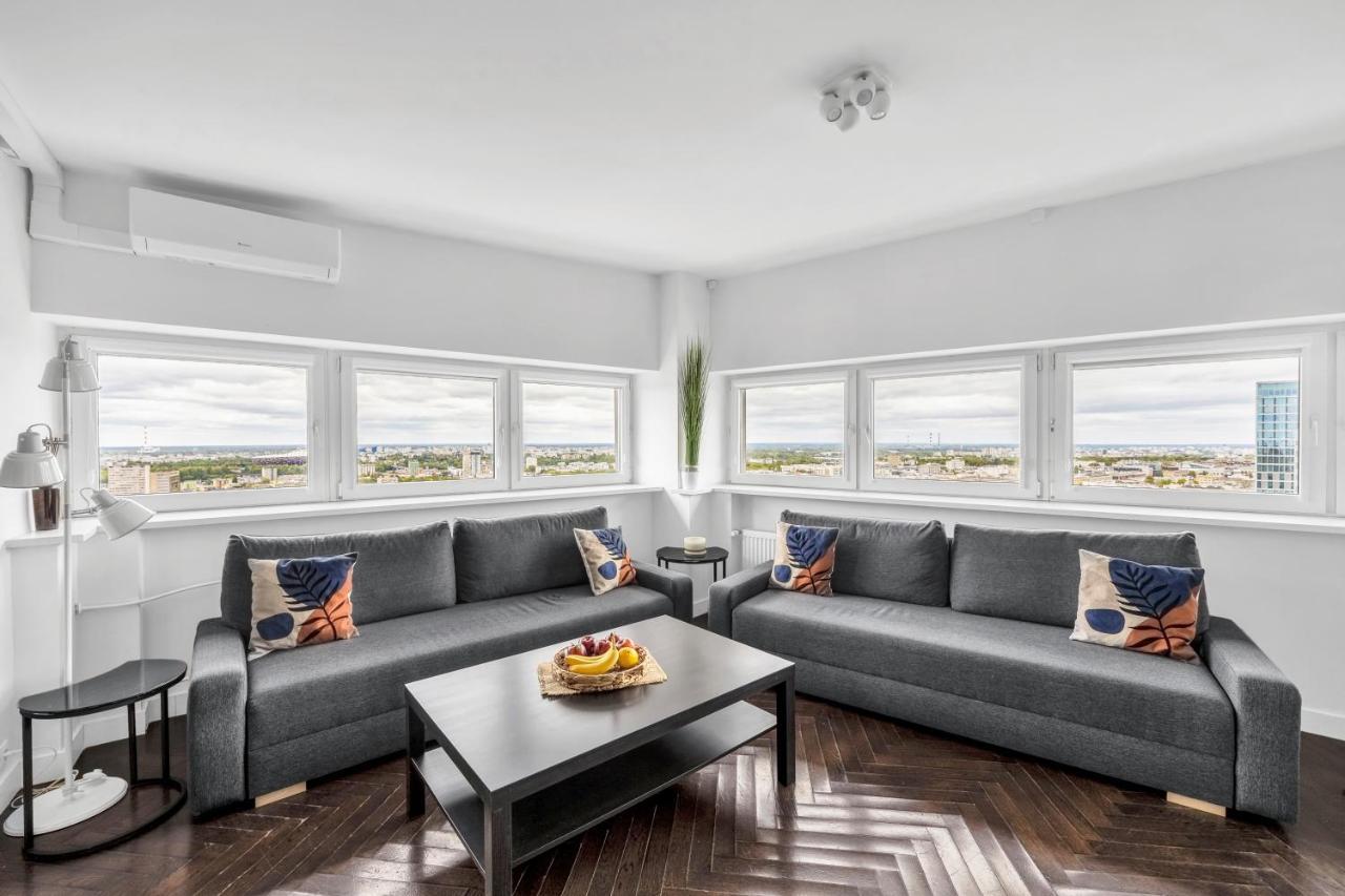 23Rd Floor 3Br Apt With Views Of 바르샤바 외부 사진